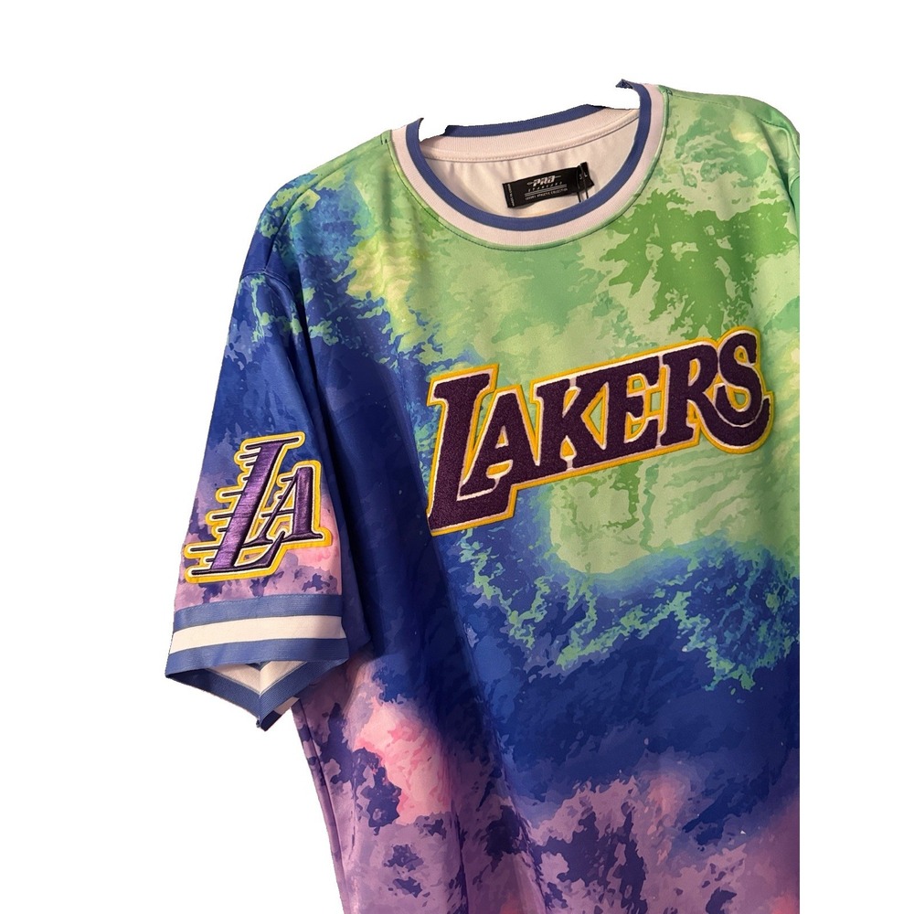 Pro Standard NBA Los Angeles Lakers Chenille T-Shirt Mens 3XL Patchwork Gorp NWT
